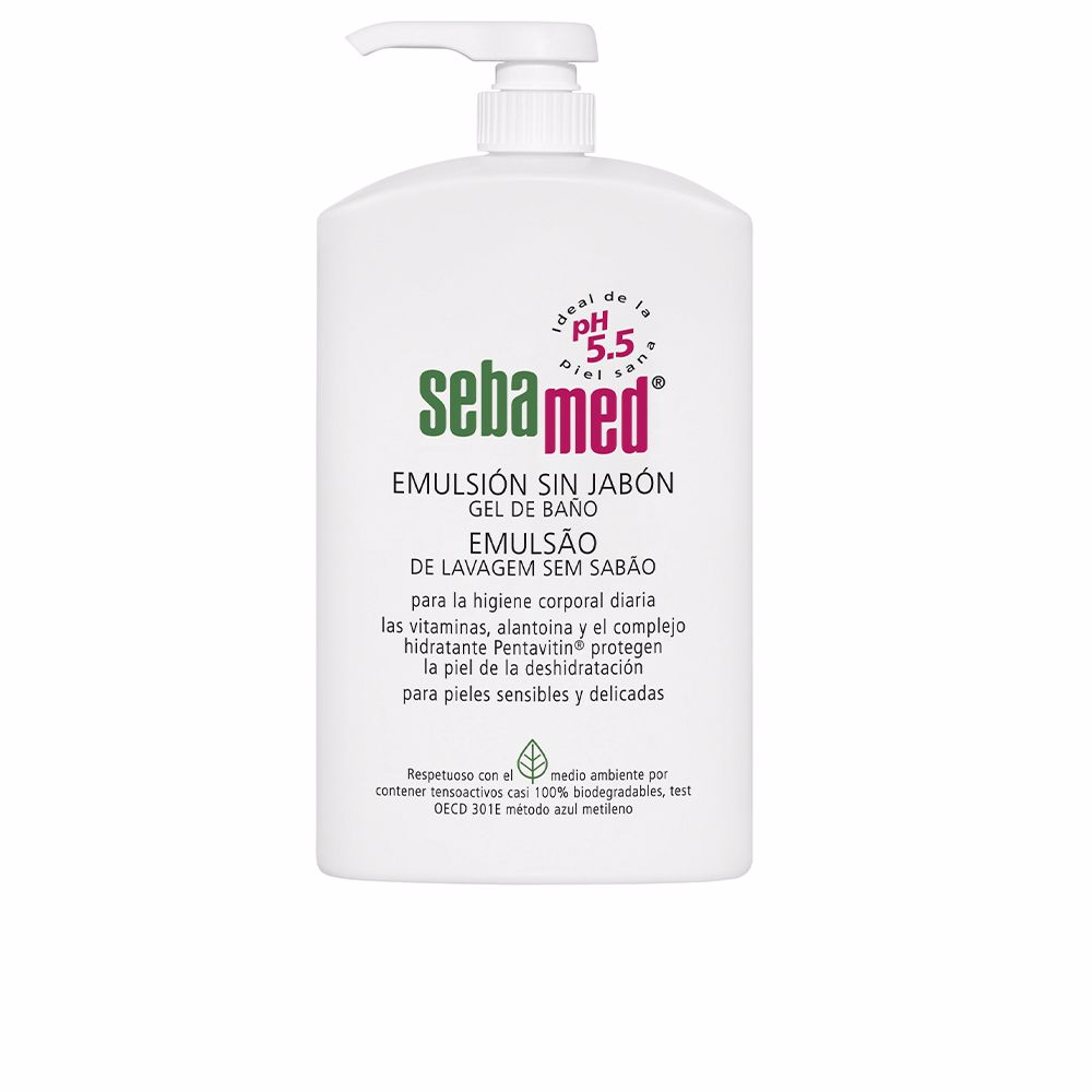 SebamedSoap-FreeShowerGelEmulsion1000ml Bottle of Sebamed Soap-Free Shower Gel Emulsion by Sebamed, a shower gel indicated for deep cleansing and moisture balance.