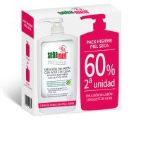 Bottle  of  Sebamed  Soap-free  Emulsion  Bath  Gel  with  Olive  Oil  by  Sebamed,  a  shower  gel  indicated  for  dry  skin  protection.