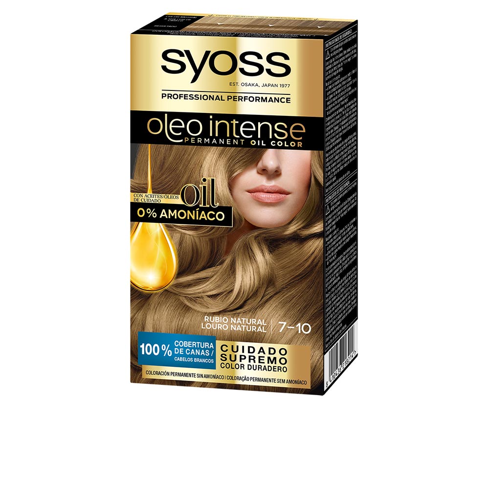 SyossOleoIntenseAmmonia-FreePermanentOilColor7.10NaturalBlonde Syoss Oleo Intense Ammonia-Free Permanent Oil Coloração 7.10 Natural Blonde - Image 1