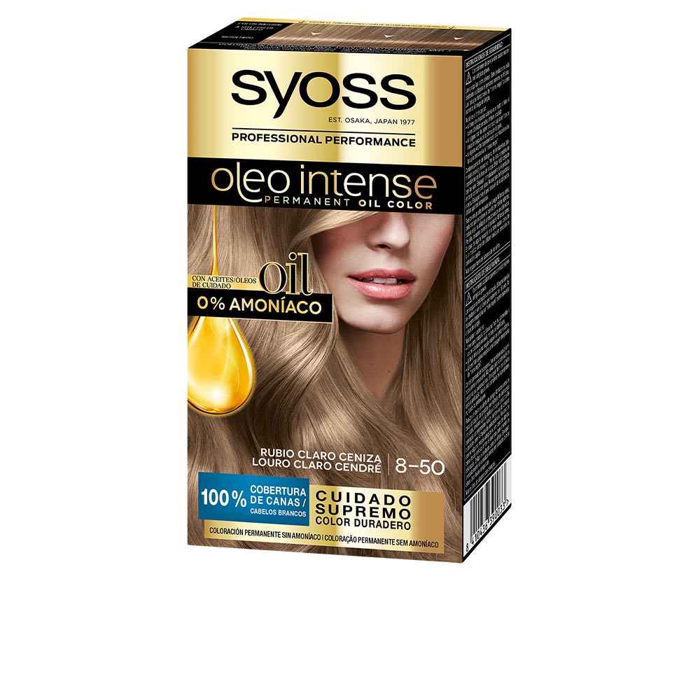 SyossOleoIntenseAmmonia-FreePermanentOilColor8.50AshBlonde Syoss Oleo Intense Ammonia-Free パーマネントオイルカラー 8.50 アッシュブロンド - 画像 (1)