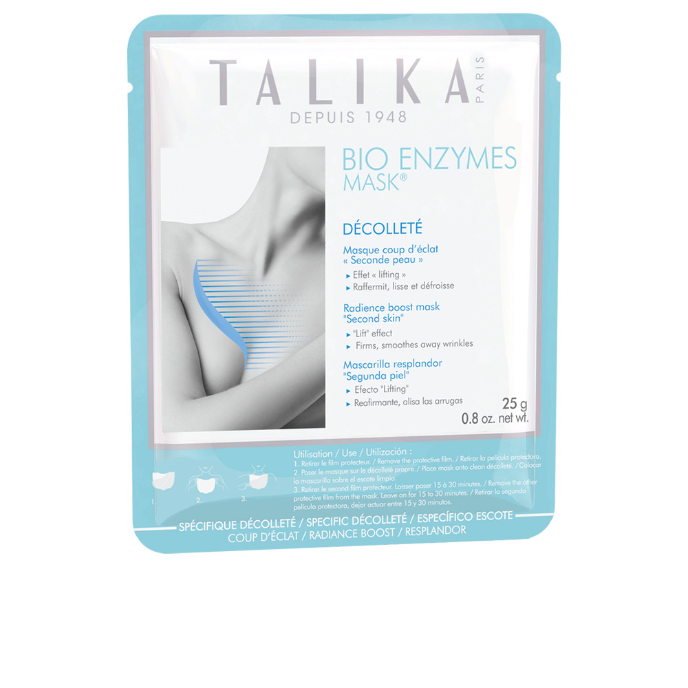 TalikaBioEnzymesNecklineMask25g Sachet of Talika Bio Enzymes Neckline Mask by Talika, a bio cellulose mask indicated for tightening the neckline.