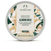 Jar  of  The  Body  Shop  Almond  Milk  Body  Butter  by  The  Body  Shop,  a  rich  body  butter  indicated  for  nourishing  dry  skin.