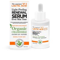 Bottle  of  The  Conscious  Lactic  Acid  Light  Peeling  Renewal  Serum  by  The  Conscious,  a  serum  indicated  for  exfoliating  skin.