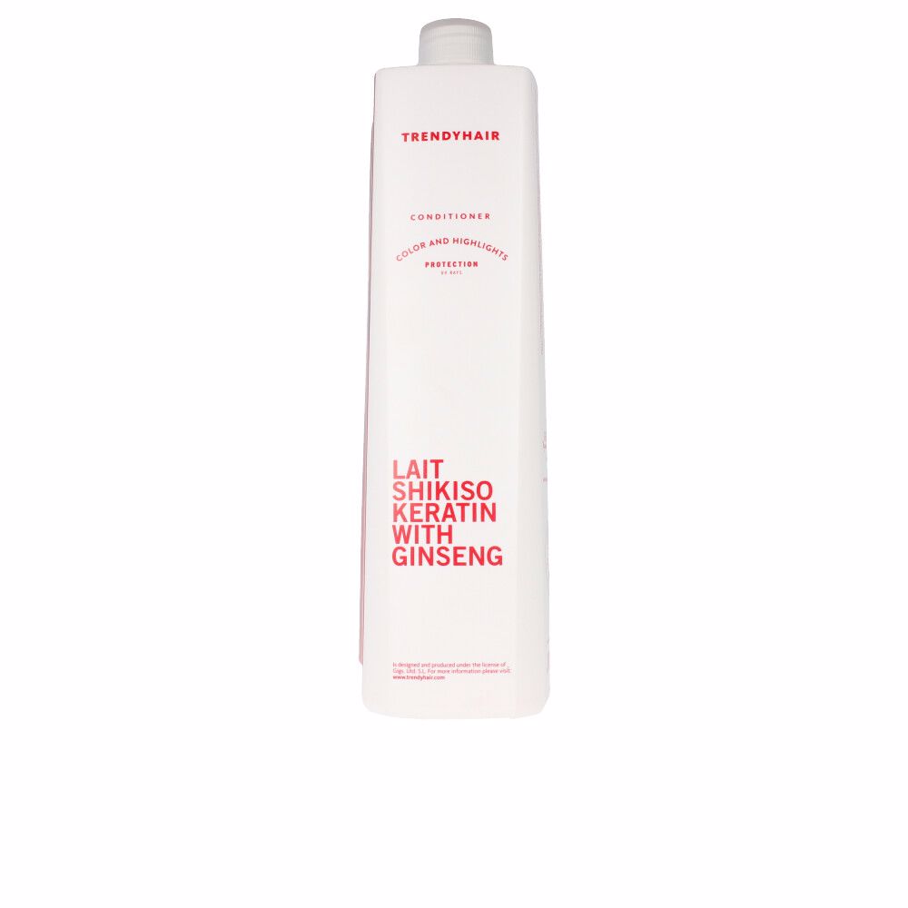 TrendyHairLaitShikisoKeratinWithGinseng1000ml Bottle of Trendy Hair Lait Shikiso Keratin With Ginseng by Trendy Hair, a conditioner indicated for repairing colored hair.