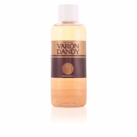 Bottle  of  Varon  Dandy  Cologne  by  Varon,  a  liquid  fragrance  indicated  for  refreshing  the  skin  and  providing  a  woody  scent.