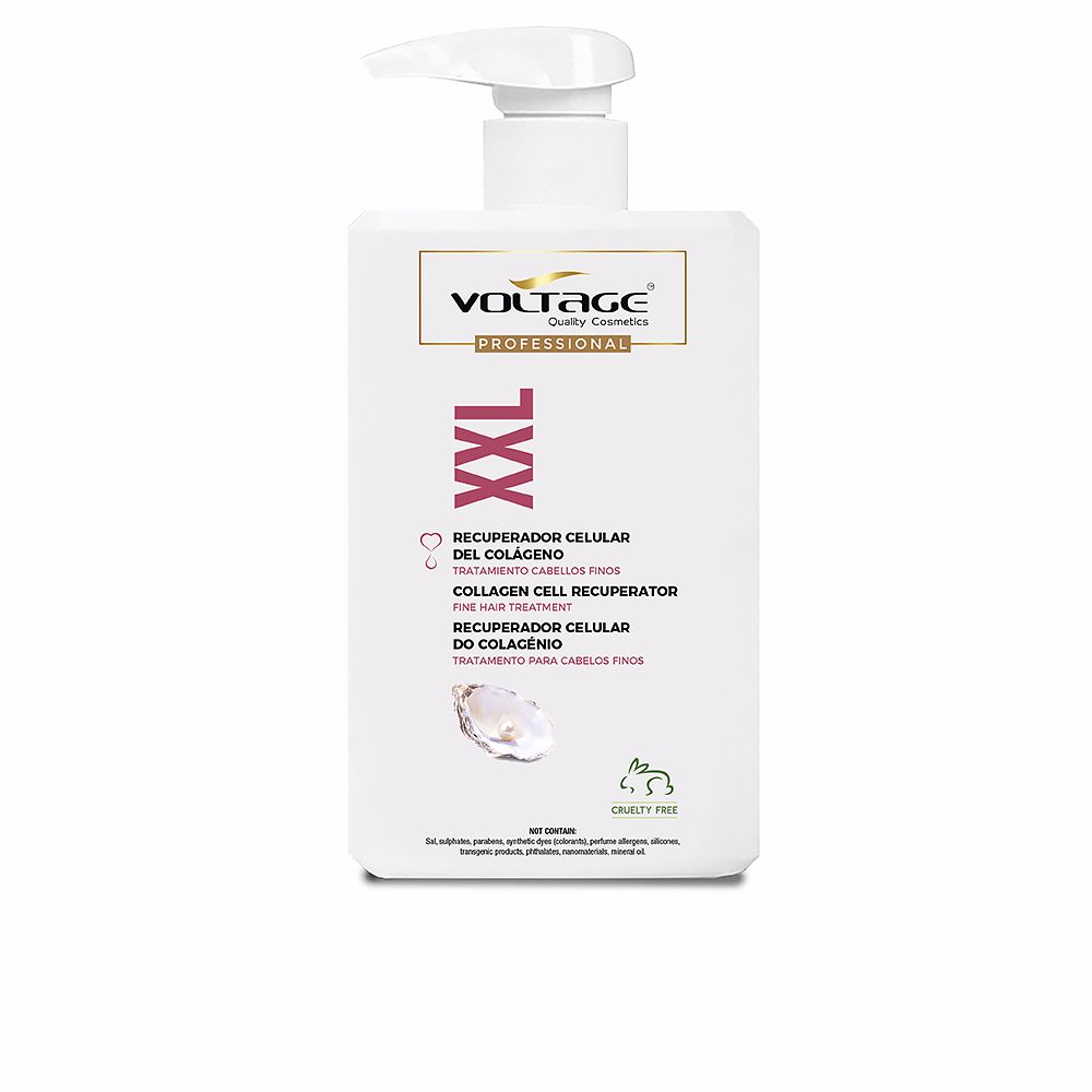 VoltageCosmeticsCollagenCellRecuperator1000ml Product container of Voltage Cosmetics Collagen Cell Recuperator by Voltage Cosmetics, a hair treatment indicated for hair repair.