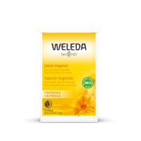 Product  container  of  Weleda  Calendula  Vegetable  Soap  by  Weleda,  a  vegetable  soap  indicated  for  gently  cleansing  sensitive  skin.