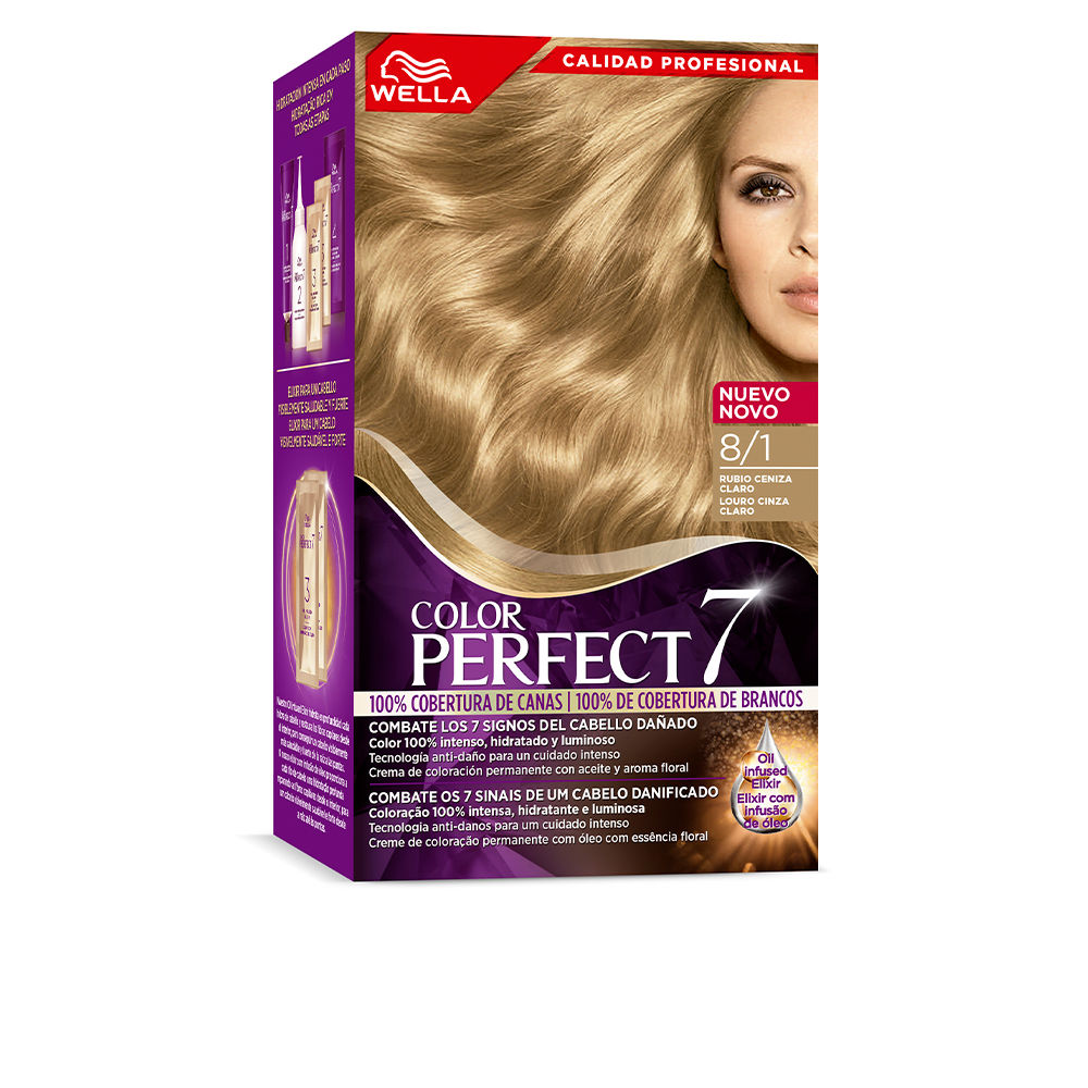 WellaColorPerfect7100GrayCoverageColor81LightAshBlonde ウェラカラーパーフェクト7 100%グレーカバレッジカラー 8/1 ライトアッシュブロンド - 画像 (1)
