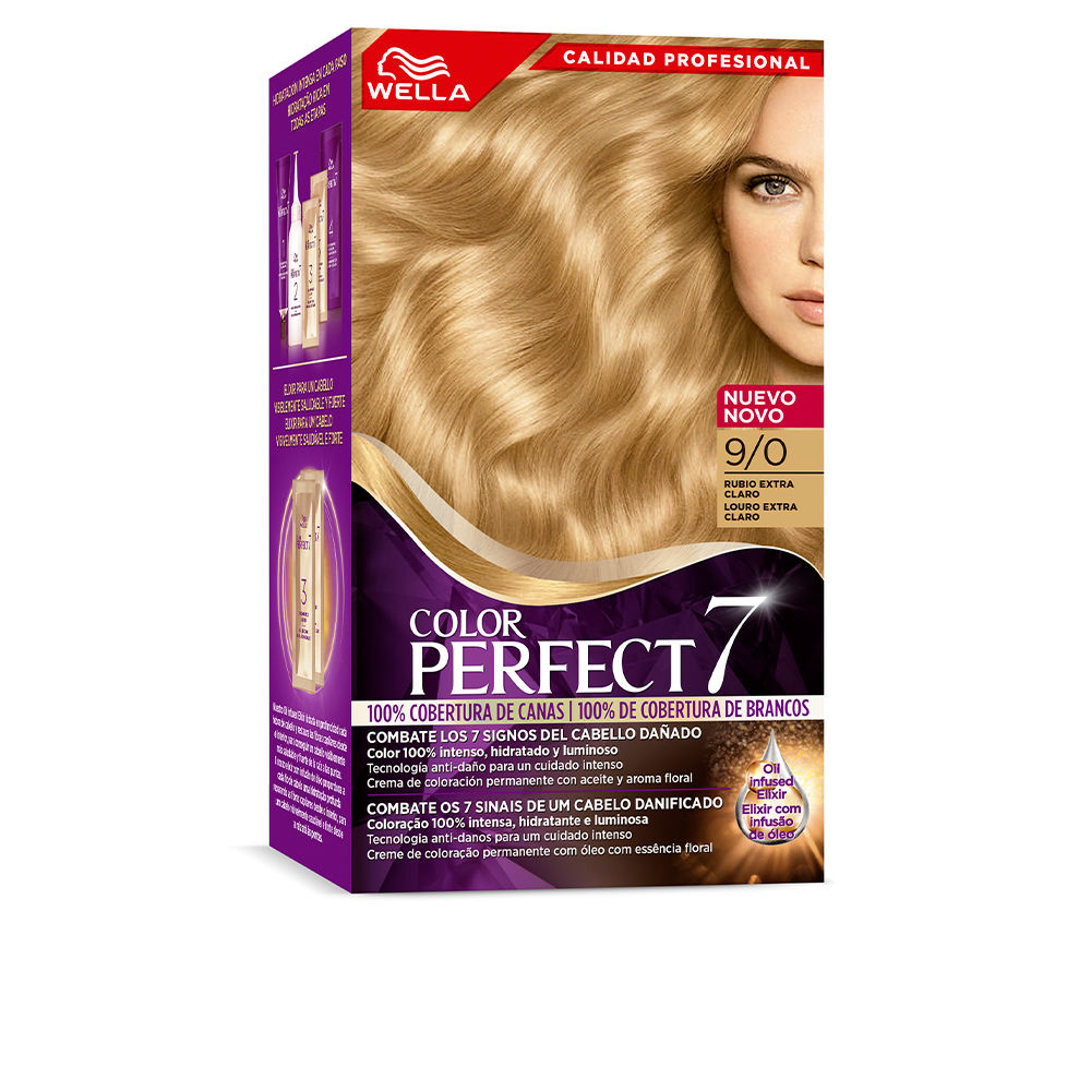 WellaColorPerfect7100%GrayCoverageColor9/0ExtraLightBlonde Wella Color Perfect 7 100% Gray Coverage Color 9/0 Extra Light Blonde