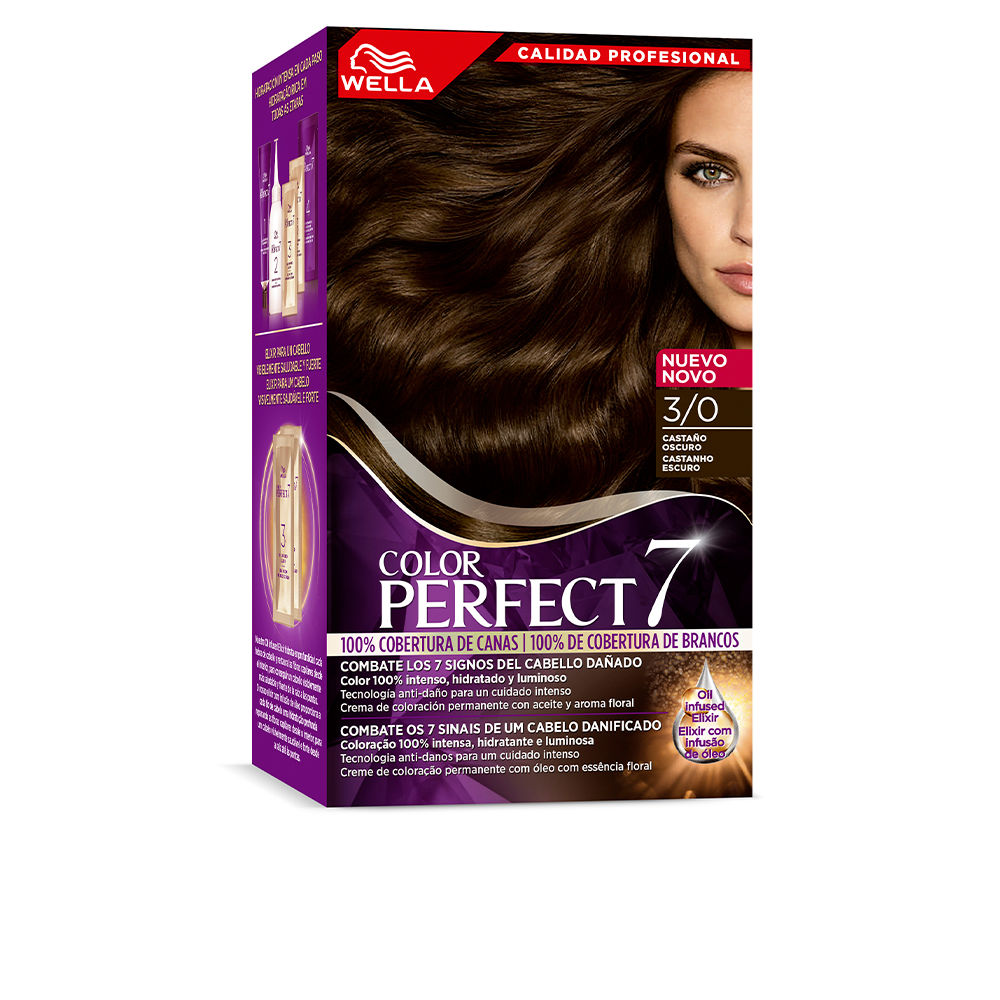 WellaProfessionalsColorPerfect7100%GrayCoverageColor3/0DarkBrown Wella Professionals Color Perfect 7 100% Gray Coverage Color 3/0 Dark Brown