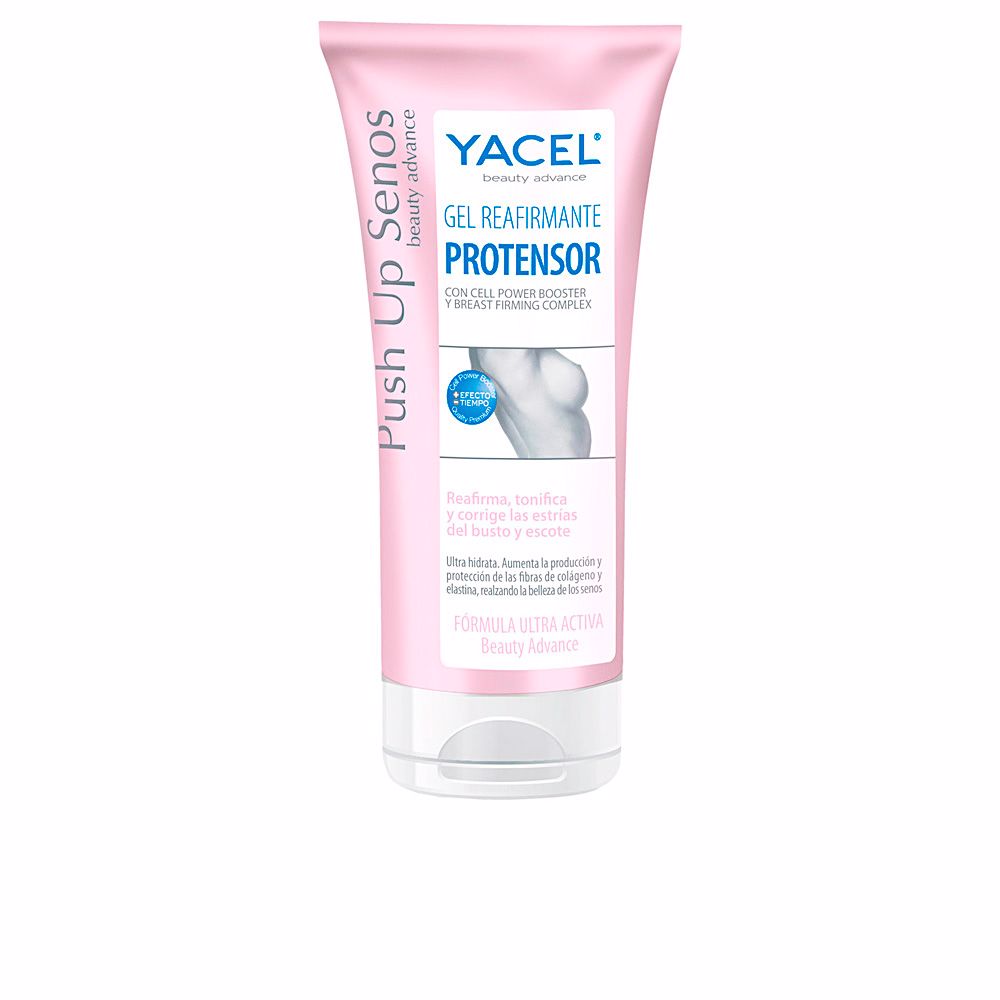 YacelPushUpBustFirmingGelTensor200ml Product container of Yacel Push Up Bust Firming Gel Tensor by Yacel, a firming gel indicated for breast toning and firmness.