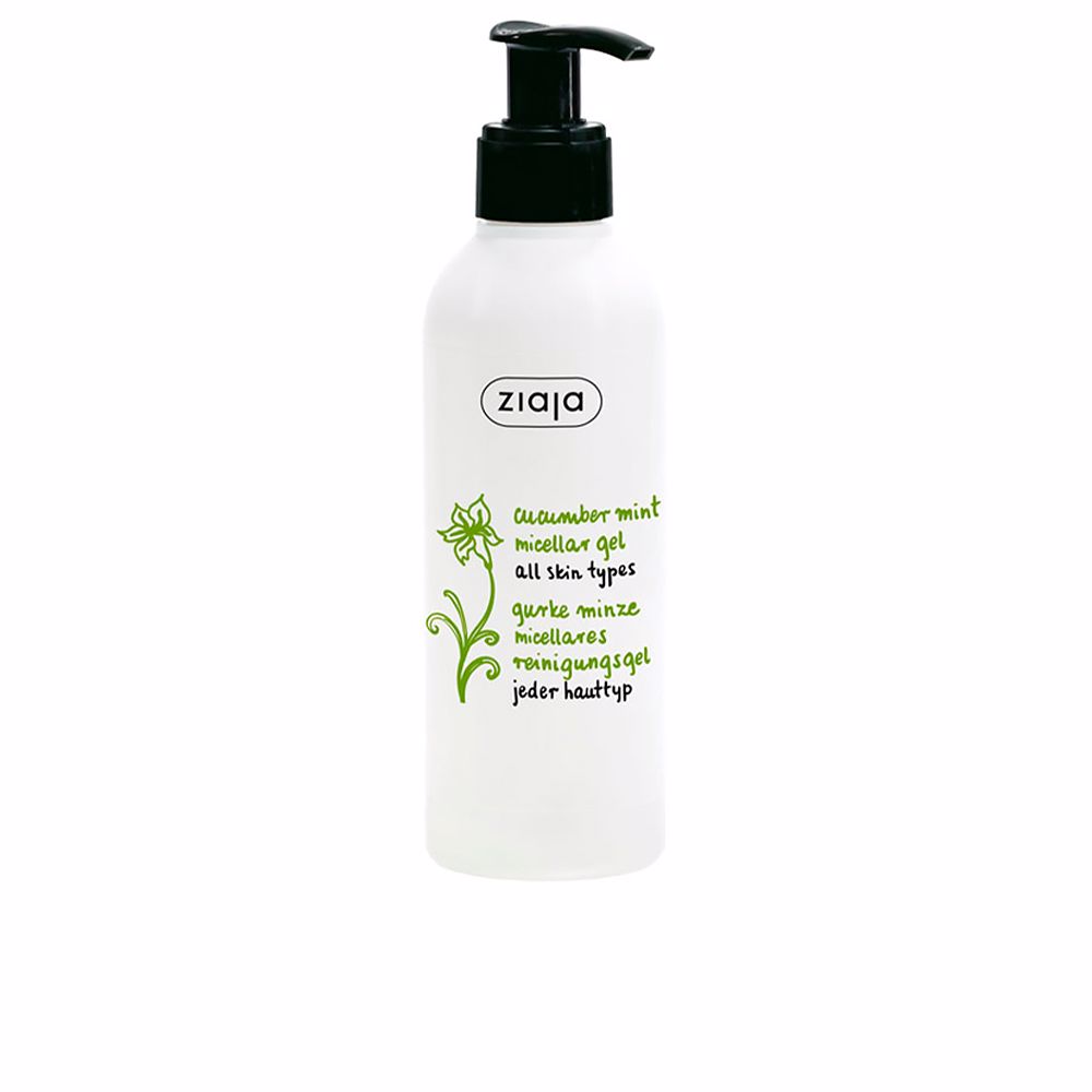 ZiajaCucumberandMintMicellarCleansingGel200ml Bottle of Ziaja Cucumber and Mint Micellar Cleansing Gel by Ziaja, a micellar gel indicated for gently cleansing all skin types.