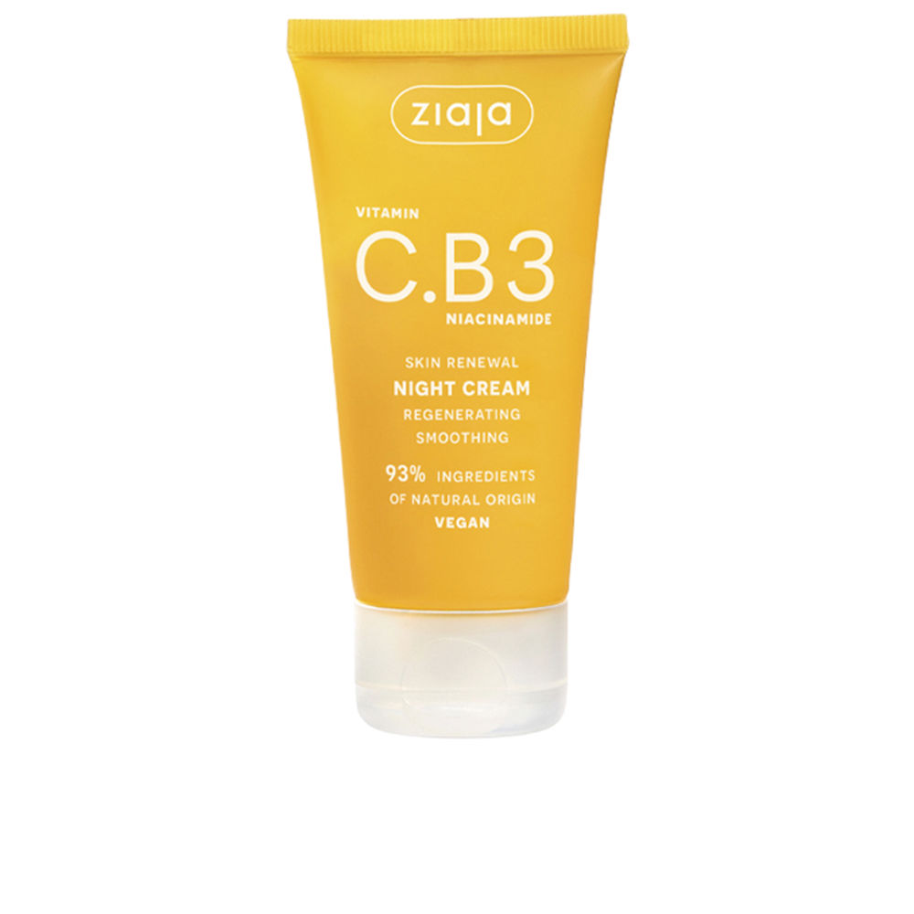 ZiajaVitaminCandB3NiacinamideRegeneratingNightFaceCream50ml Jar of Ziaja Vitamin C and B3 Niacinamide Regenerating Night Face Cream by Ziaja, a cream indicated for hydrating and firming skin.