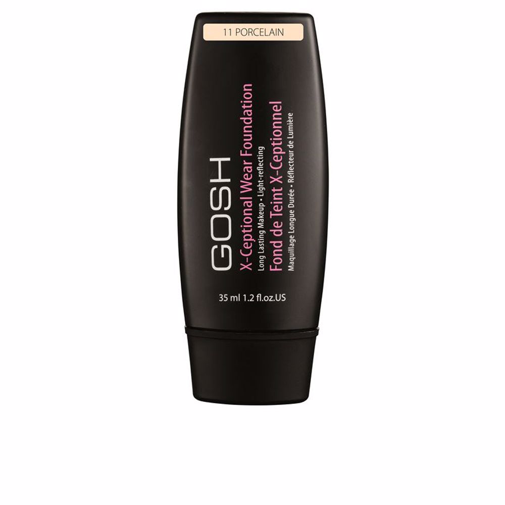 GoshX-CeptionalWearFoundationLongLastingMakeupColor11Porcelain35ml Bottle of Gosh X-Ceptional Wear Foundation by Gosh, a lightweight liquid foundation indicated for natural matte coverage.