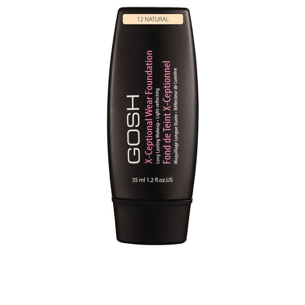 GoshX-CeptionalWearFoundationLongLastingMakeupColor12Natural35ml Bottle of Gosh X-Ceptional Wear Foundation by Gosh, a lightweight liquid foundation indicated for natural matte coverage.