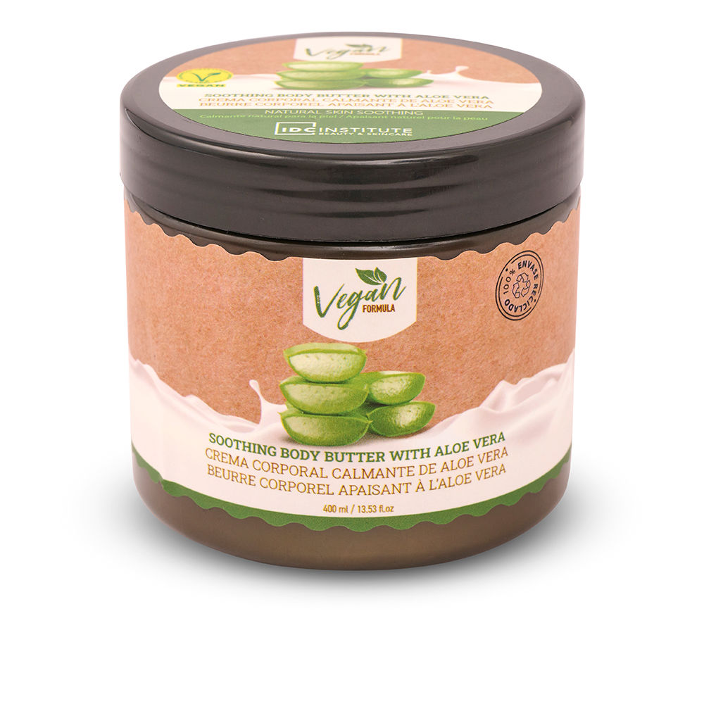 IdcInstituteBodyButterWithAloeVera400ml Jar of Idc Institute Body Butter With Aloe Vera by Idc Institute, a body butter indicated for hydrating and soothing skin.