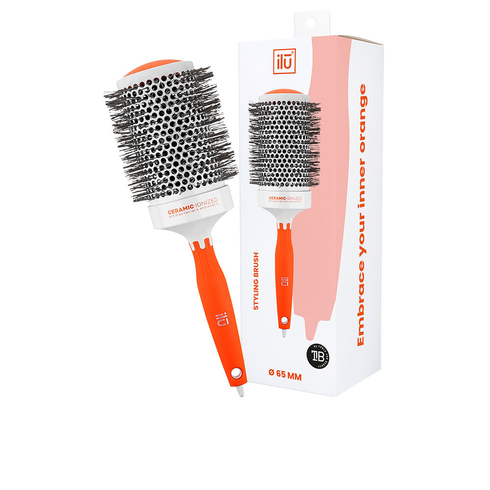 IlūRoundStylingBrush65mm Product container of Ilū Round Styling Brush 65mm by Ilū, a styling brush indicated for shaping long hair.