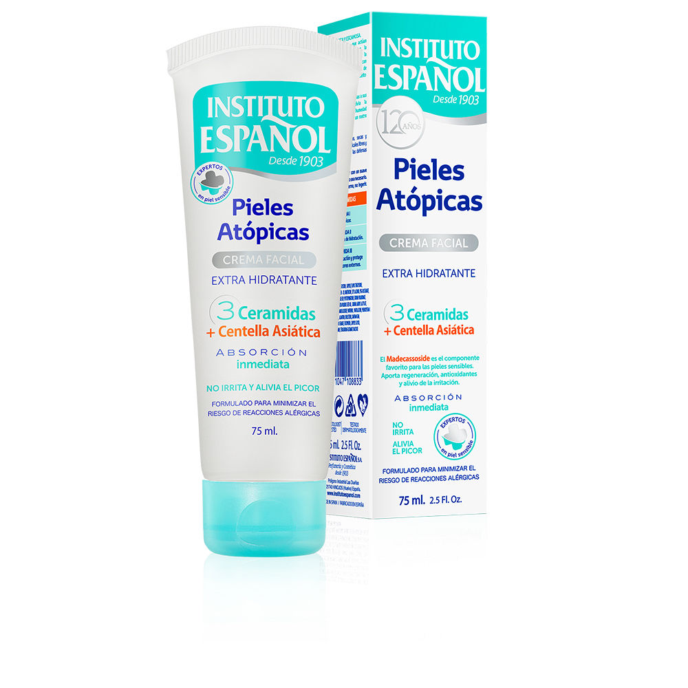 InstitutoEspañolAtopicSkinFacialCream75ml Tube of Instituto Español Atopic Skin Facial Cream by Instituto Español, a facial cream indicated for atopic skin.