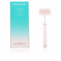 Product  container  of  Jeanne  Piaubert  Stimuloval  Toning  Massage  Of  The  Face  And  Throat,  a  roller  indicated  for  toning  skin  tissues.