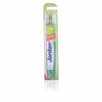 Product  container  of  Jordan  Classic  Medium  Toothbrush,  a  manual  toothbrush  indicated  for  effective  daily  oral  care  and  hygiene.