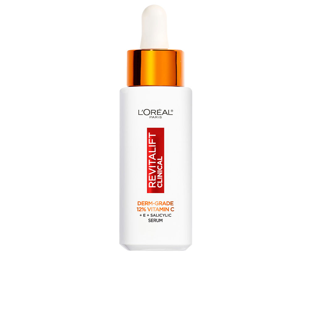 L'OréalParisRevitaliftClinicalDerm-Grade12%VitaminCSerum30ml Bottle of LOréal Paris Revitalift Clinical Derm-Grade 12% Vitamin C Serum by LOréal, a serum indicated for skin luminosity.