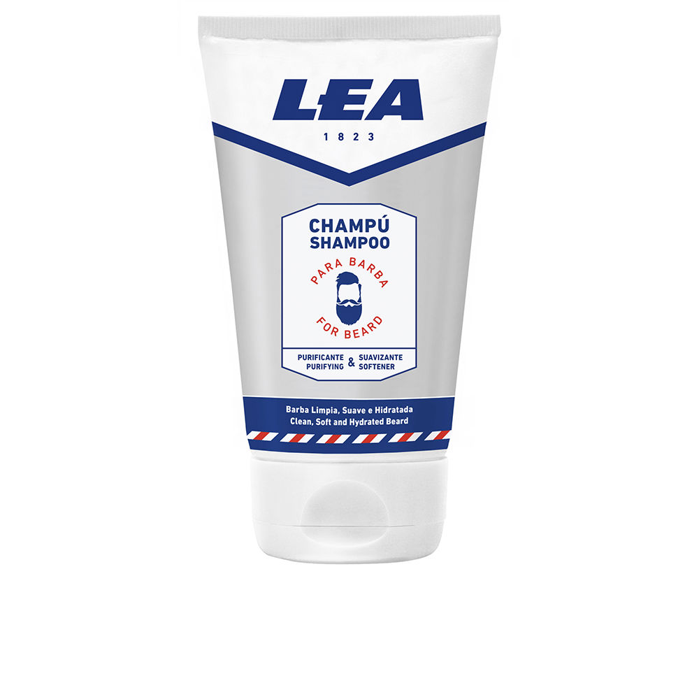 LeaBeardPurifyingAndSofteningShampoo100ml Bottle of Lea Beard Purifying And Softening Shampoo by Lea, a creamy shampoo for cleansing and softening the beard.