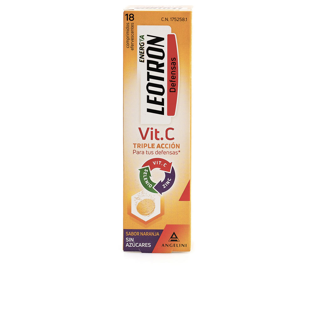 LeotronVitaminCTripleActionEffervescentTabletsOrangeFlavorx18 Leotron Vitamin C Triple Action Tabletas Efervescentes Sabor Naranja x18 - Image 1