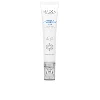 Product  container  of  Macca  Supremacy  Hyaluronic  Gel  by  Macca,  a  hydrating  gel  indicated  for  reducing  dark  circles  and  wrinkles.