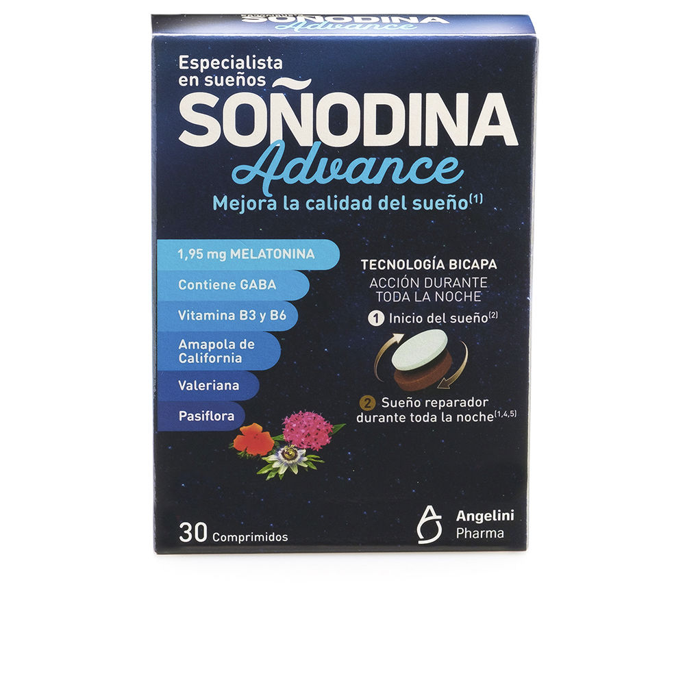 NaturaEssenzialeSoñodinaBilayerMelatonin30Tablets Box of Natura Essenziale Soñodina Bilayer Melatonin by Natura Essenziale, a supplement indicated for regulating sleep cycles.