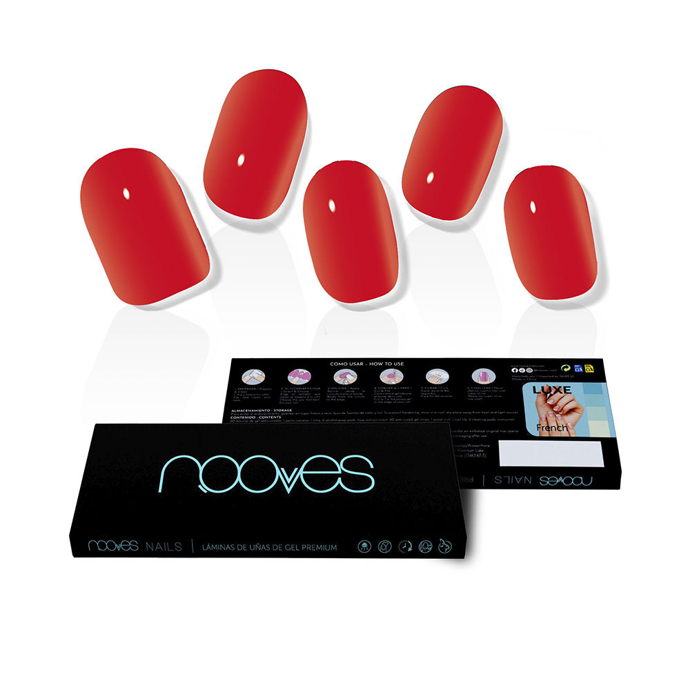 NoovesGelSheetsCrimsonRedFalseNailsx20 Nooves Gel Sheets Crimson Red False Nails x20