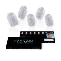 Nooves Gel Sheets Glitter Gray False Nails x20