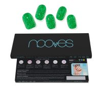 Nooves Gel Sheets Glitter Green False Nails x20