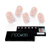 Nooves Gel Sheets Peach Galettes Metallic False Nails x20