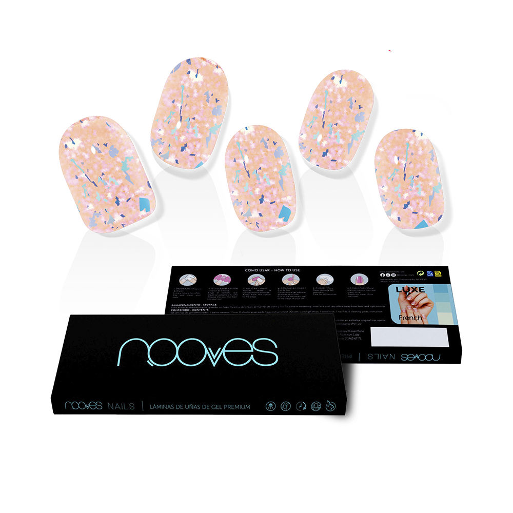 NoovesGelSheetsPeachGalettesMetallicFalseNailsx20 Nooves Gel Sheets Peach Galettes Metallic False Nails x20