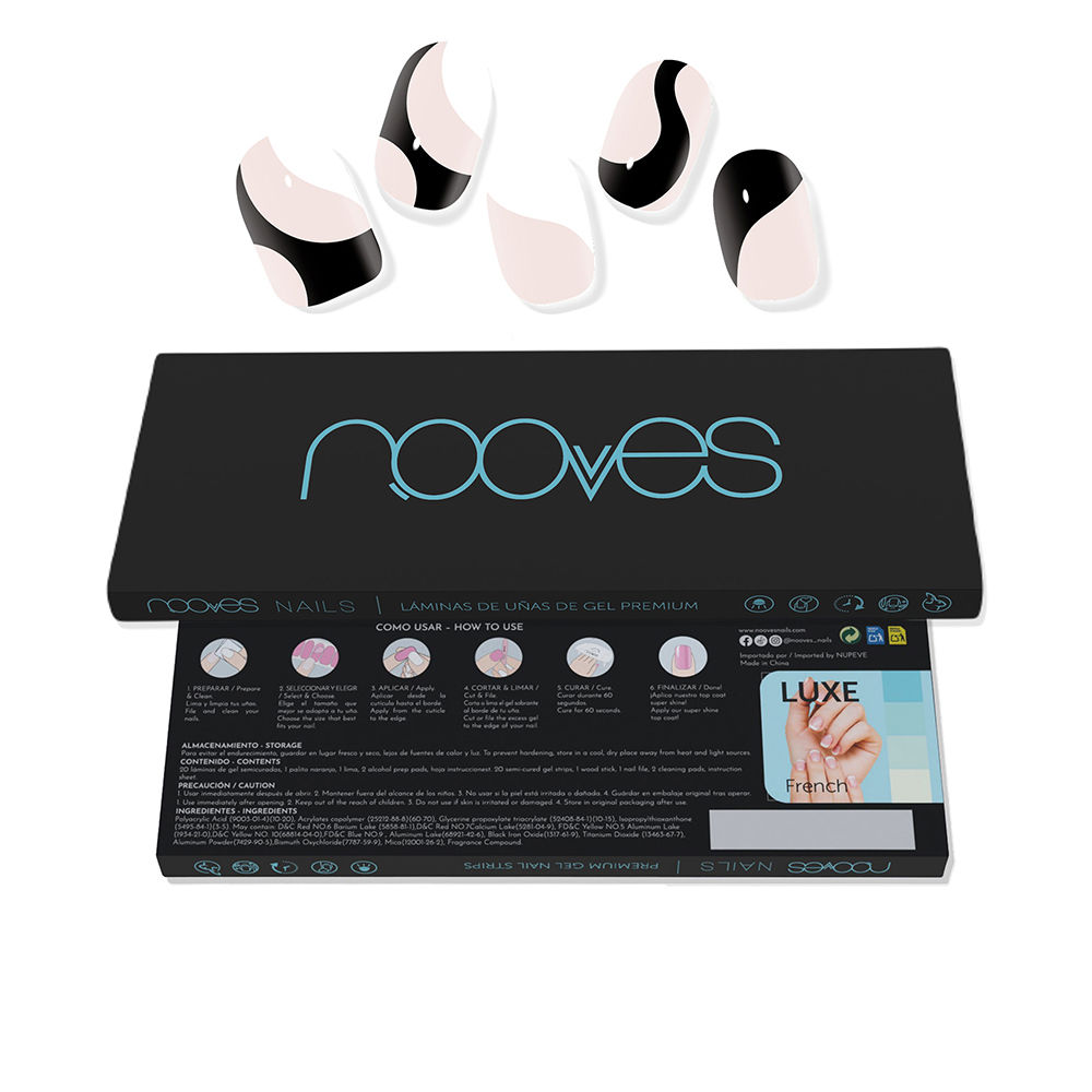 NoovesGelSheetsWhiteCowFalseNailsx20 Nooves Gel Sheets White Cow False Nails x20