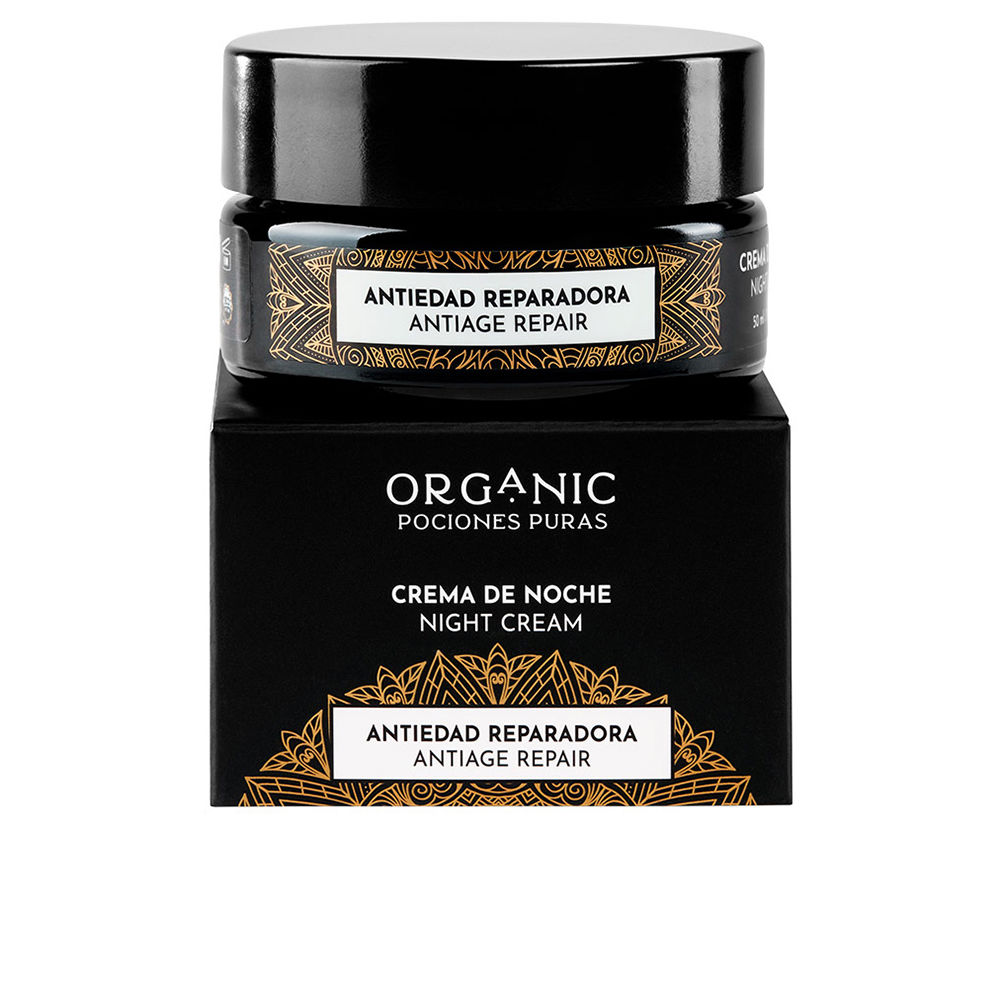 OrganicPocionesPurasAnti-AgingRepairNightCream50ml Jar of Organic Pociones Puras Anti-Aging Repair Night Cream by Organic Pociones Puras, a cream indicated for repairing photoaging.