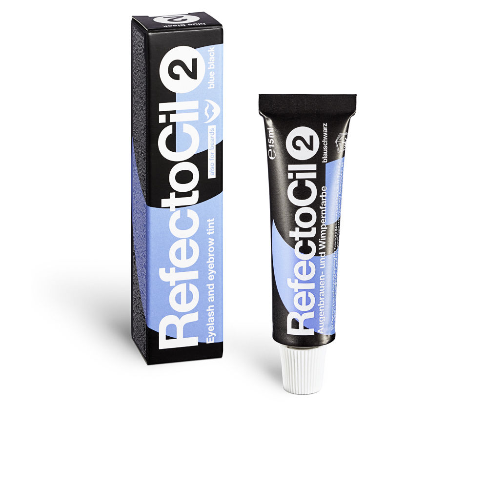 RefectocilEyelashAndEyebrowTintColor2BlueBlack15ml Product container of Refectocil Eyelash And Eyebrow Tint Color 2 Blue Black by Refectocil, a tint indicated for enhancing lash color.