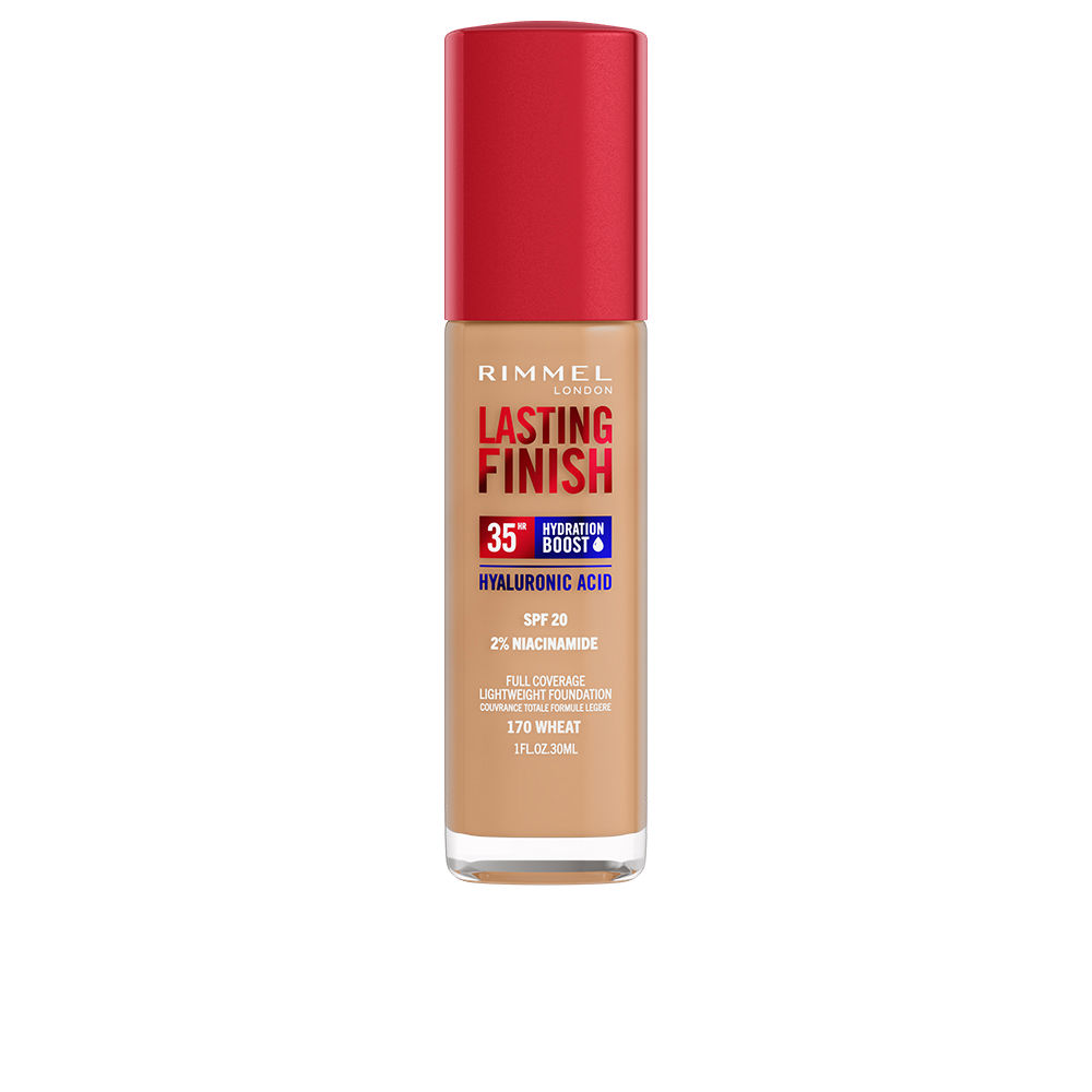 RimmelLondonLastingFinishHyaluronBoostSPF20Foundation170Wheat30ml Rimmel London Lasting Finish Hyaluron Boost SPF20 Base 170 Wheat 30ml - Image 1