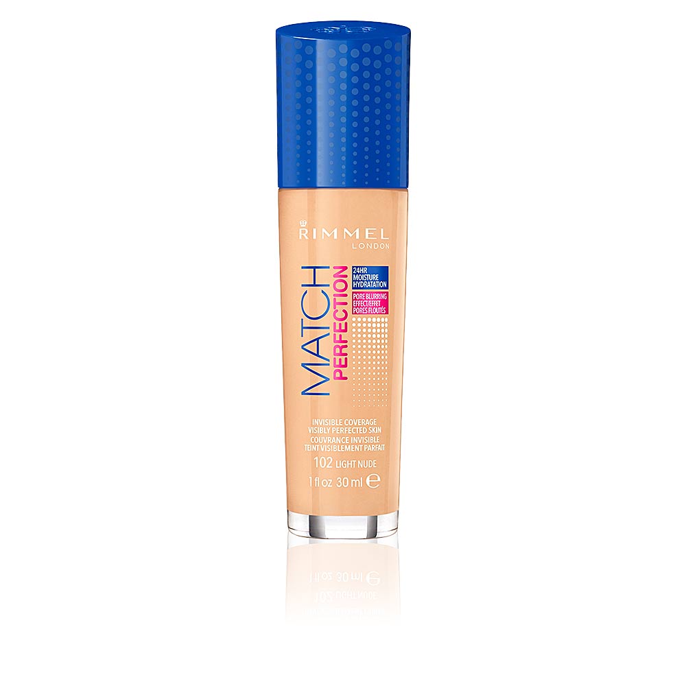 RimmelLondonMatchPerfectionFoundationColor102LightNude Rimmel London Match Perfection Base Cor 102 Light Nude - Image 1