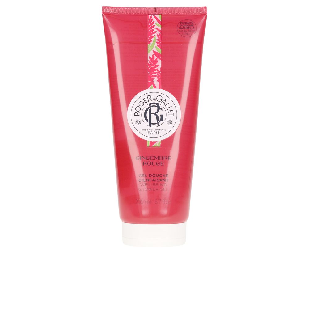 Roger&GalletGingembreRougeWellbeingShowerGel200ml Bottle of Roger & Gallet Gingembre Rouge Wellbeing Shower Gel by Roger & Gallet, a creamy gel indicated for cleansing the skin.