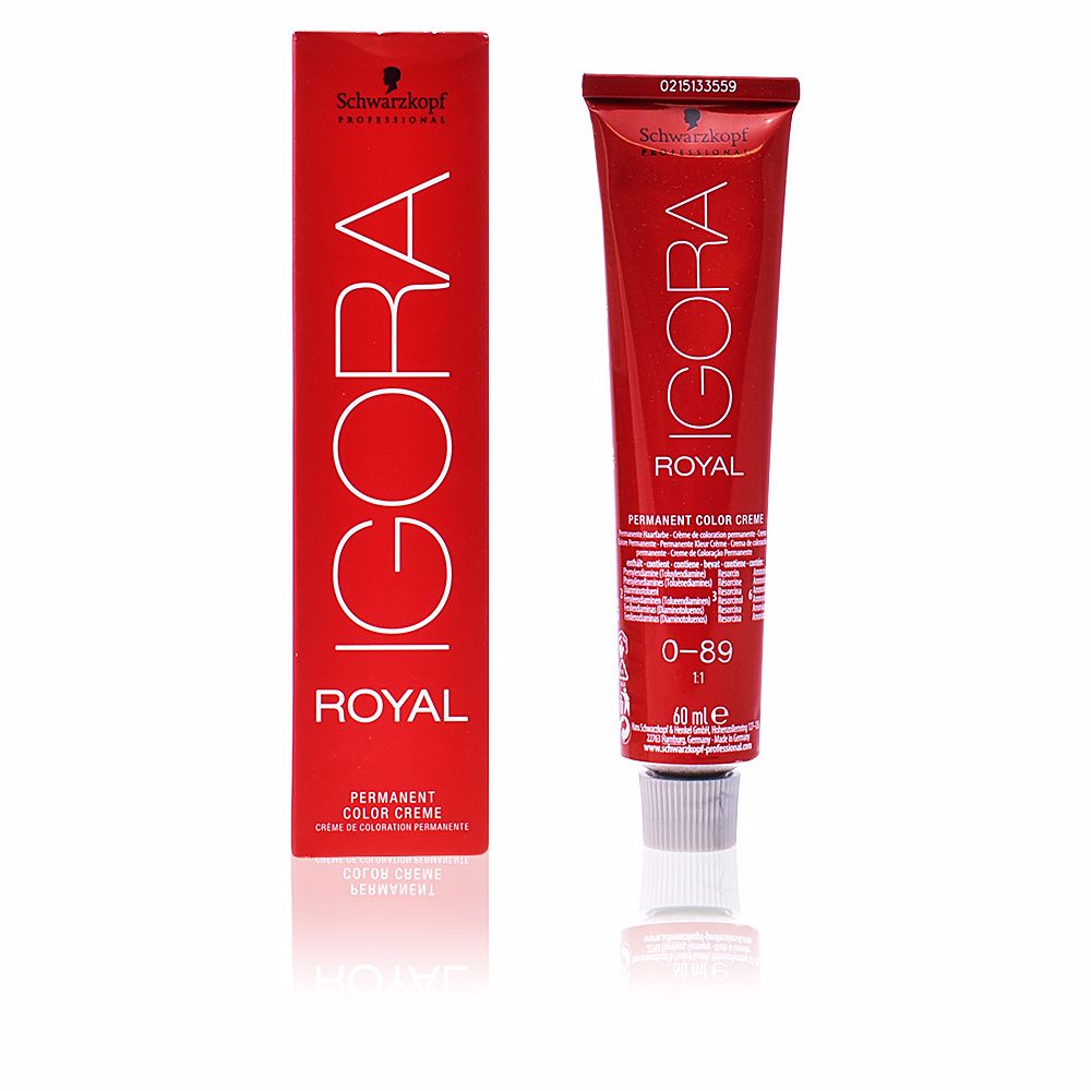 SchwarzkopfIgoraRoyalColor0-89PearlCendre Product container of Schwarzkopf Igora Royal Color 0-89 Pearl Cendre by Schwarzkopf, a coloring cream indicated for gray coverage.