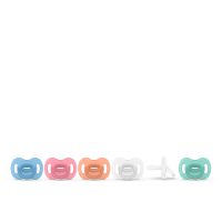 Product  container  of  Suavinex  All  Silicone  Physiologic  Teat  Pacifier  by  Suavinex,  a  silicone  pacifier  indicated  for  baby  comfort.
