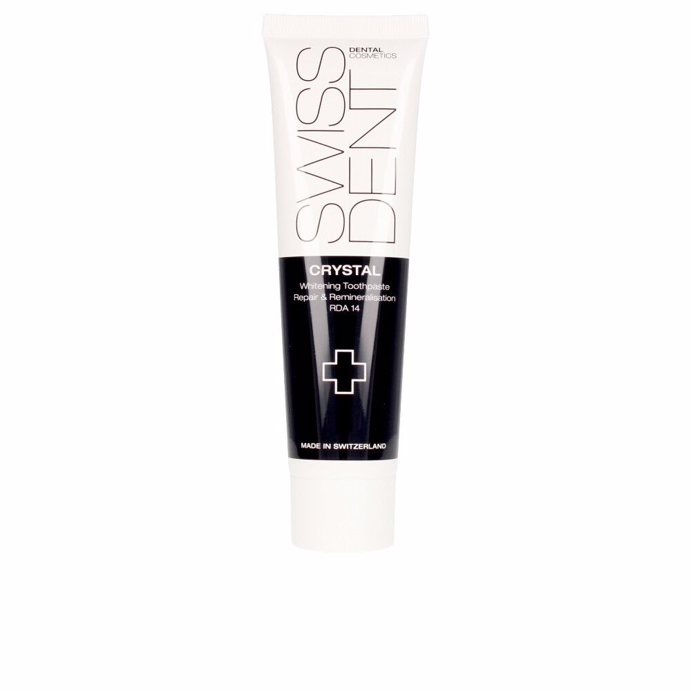 SwissdentCrystalWhiteningToothpaste100ml Tube of Swissdent Crystal Whitening Toothpaste by Swissdent, a toothpaste indicated for whitening and strengthening tooth enamel.