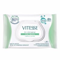 Vitesse Tri-Mineral Combination Skin Makeup Remover Wipes x25