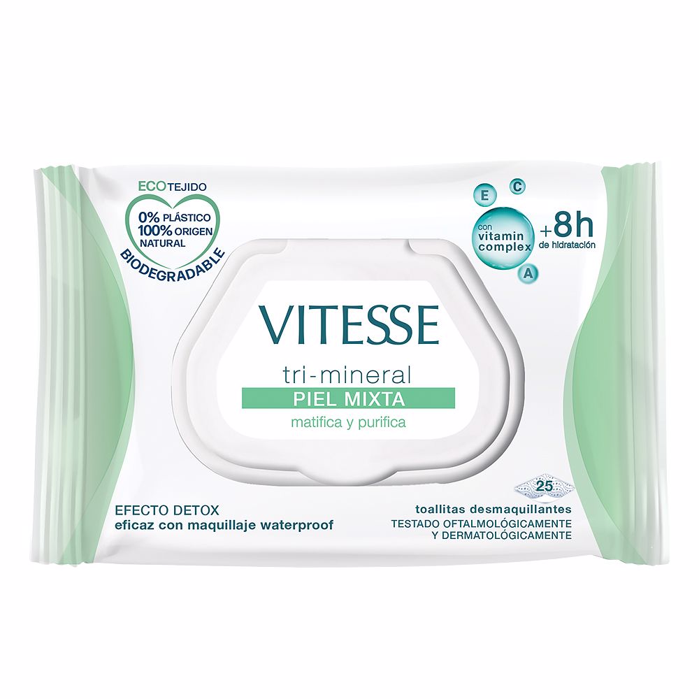 VitesseTri-MineralCombinationSkinMakeupRemoverWipesx25 Vitesse Tri-Mineral Combination Skin Makeup Remover Wipes x25