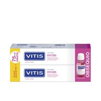 Box  of  Vitis  Gums  Toothpaste  With  Fluoride  by  Vitis,  a  toothpaste  indicated  for  treating  gum  inflammation  and  gingivitis.