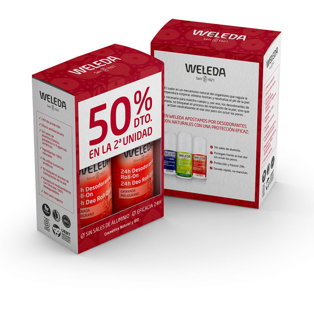 WeledaPomegranate24HRoll-OnDeodorant2x50ml Weleda Pomegranate 24H Roll-On Deodorant 2x50ml