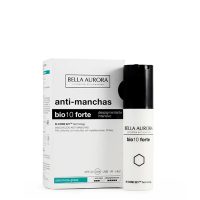 Product  container  of  Bella  Aurora  Bio10  Forte  by  Bella  Aurora,  a  silky  treatment  indicated  for  eliminating  post-inflammatory  blemishes.