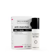 Product  container  of  Bella  Aurora  Bio10  Forte  by  Bella  Aurora,  a  silky  treatment  indicated  for  eliminating  post-inflammatory  blemishes.