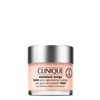 Jar  of  Clinique  Moisture  Surge  100H  by  Clinique,  a  gel-cream  indicated  for  deep  hydration  and  reducing  water  loss.